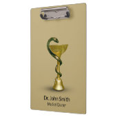 Medische slang Bowl Hygieia Gold Caduceus Beige Klembord (Links)