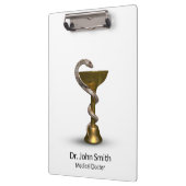 Medische slang Bowl Hygieia White Caduceus Bronze Klembord (Links)