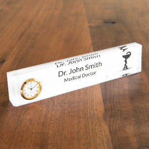 Medische Slang Zwarte Kom Hygieia Witte Caduceus Naambordje