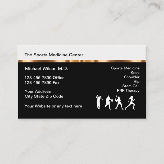 Medische sport Medicine Doctor Kantoor Visitekaartje (Voorkant)