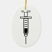 Medische spuit keramisch ornament (Voorkant)