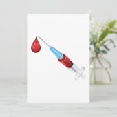 Medische spuit met bloeddruppel kaart (Staand voorkant)