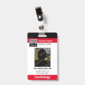 Medische staf Aangepast Logo Rood Badge (Voorzijde met clip)