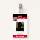 Medische staf Aangepast Logo Rood Badge (Voorkant met clip)