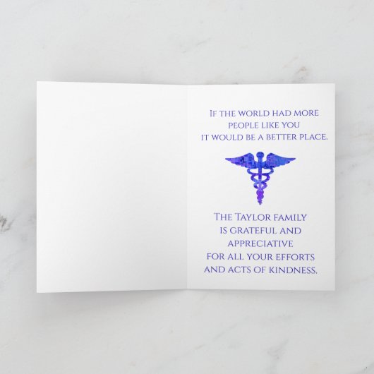 Medische staf Bright Sky Dank u Kaart (Binnen)