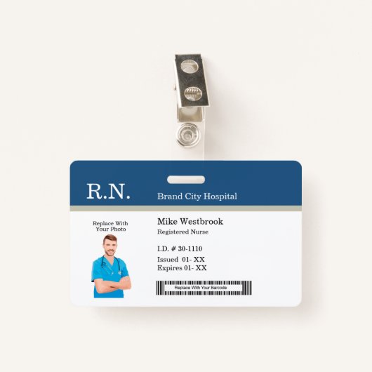 Medische staf Foto ID Badge Sjablonen (Voorkant met clip)