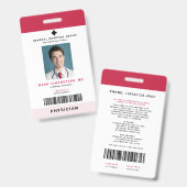 Medische Staf ID + Barcode Verticaal Badge (Voor- en achterkant)
