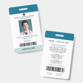 Medische staf-ID + streepjescode verticaal Badge (Voor- en achterkant)