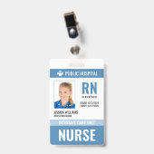 Medische staf Ziekenhuisverpleegster ID Badge (Front with Clip)