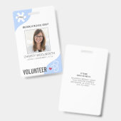 Medische Stethoscoop Bewerkbaar Blauw Vrijwilliger Badge (Voor- en achterkant)