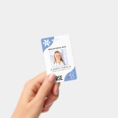 Medische stethoscoop bewerkbare blauwe verpleegkun badge (Handheld)