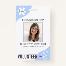 Medische Stethoscoop Bewerkbare Blauwe Vrijwillige Badge