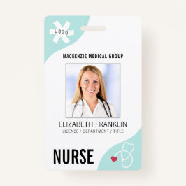Medische Stethoscoop Bewerkbare Mint Green NURSE Badge
