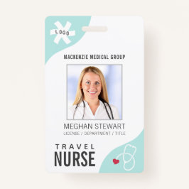 Medische Stethoscoop Bewerkbare Mint TRAVEL NURSE Badge