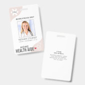 Medische stethoscoop bewerkbare roze medisch hulpv badge (Voor- en achterkant)