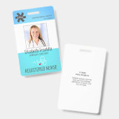 Medische Stethoscoop Blauw Groene Gradient Nurse Badge (Voor- en achterkant)