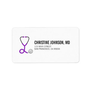 Medische stethoscoop Doctor Nurse Return-adres Etiket
