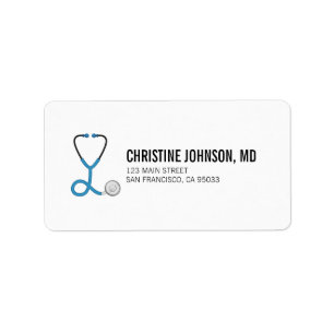 Medische stethoscoop Doctor Nurse Return-adres Etiket