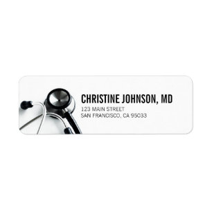 Medische stethoscoop  Doctor Nurse Return-adres Etiket