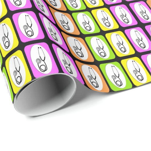 Medische Stethoscoop Gift Wrap Citrus Cadeaupapier (Rol Hoek)