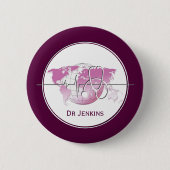 Medische stethoscoop hartslag Wereldkaart Ronde Button 5,7 Cm (Voorkant)