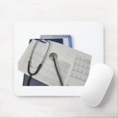 medische stethoscoop voor het ECG-cardiogram Muismat (Met muis)