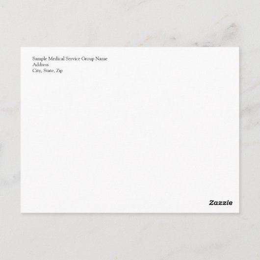 Medische stethoscoop, zwart en wit briefkaart (Achterkant)