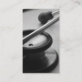 Medische stethoscoop, zwart en wit visitekaartje (Achterkant)