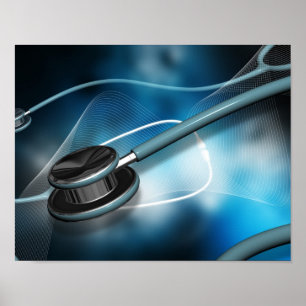 Medische stethoscopen voor verpleegkundigen poster