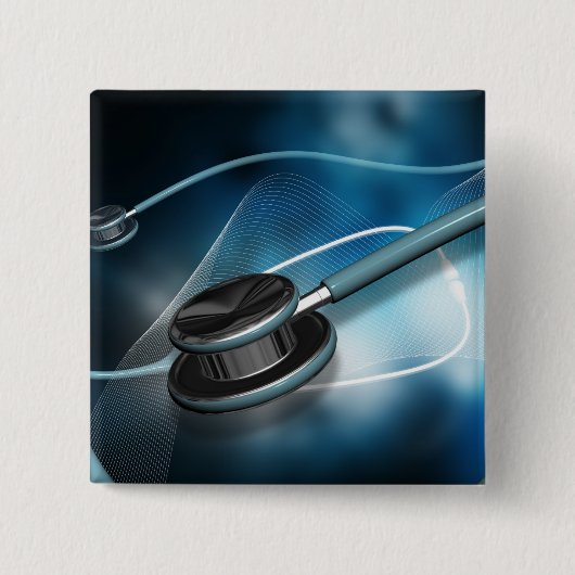 Medische stethoscopen voor verpleegkundigen vierkante button 5,1 cm (Voorkant)