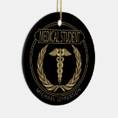 Medische student 👨 ⚕️ - Classy Black en Gold Keramisch Ornament (Rechts)