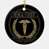 Medische student 👨 ⚕️ - Classy Black en Gold Keramisch Ornament (Voorkant)