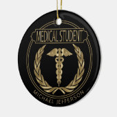 Medische student 👨 ⚕️ - Classy Black en Gold Keramisch Ornament (Links)