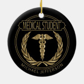 Medische student 👨 ⚕️ - Classy Black en Gold Keramisch Ornament (Achterkant)