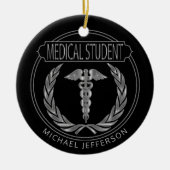Medische student 👨 ⚕️ - Classy Black en Silver Keramisch Ornament (Voorkant)