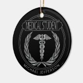 Medische student 👨 ⚕️ - Classy Black en Silver Keramisch Ornament (Links)