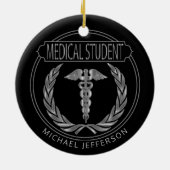 Medische student 👨 ⚕️ - Classy Black en Silver Keramisch Ornament (Achterkant)