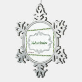 Medische student - Classy Tin Sneeuwvlok Ornament (Rechts)