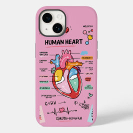 Medische Student Science Doodle Menselijke Hart An Case-Mate iPhone 14 Hoesje