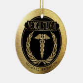 Medische student 👨 ⚕️ - UpScale Black en Gold Keramisch Ornament (Rechts)