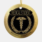 Medische student 👨 ⚕️ - UpScale Black en Gold Keramisch Ornament (Voorkant)