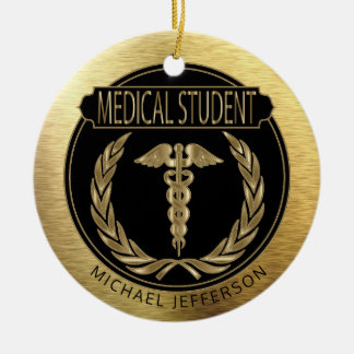 Medische student 👨 ⚕️ - UpScale Black en Gold Keramisch Ornament