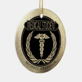 Medische student 👨 ⚕️ - zwart en goud keramisch ornament (Rechts)