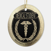 Medische student 👨 ⚕️ - zwart en goud keramisch ornament (Links)