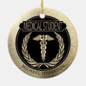 Medische student 👨 ⚕️ - zwart en goud keramisch ornament (Achterkant)