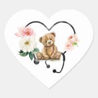 Medische teddybeer bloemenstethoscoop