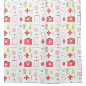 Medische thema verpleegkundigen en artsen douchegordijn (Voorkant)