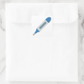 Medische thermometer vierkante sticker (Tas)