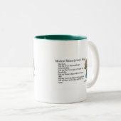 Medische transcriptie tweekleurige koffiemok (Voorkant rechts)