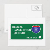 Medische transcriptie Volgende uitgang Briefkaart (Voorkant / Achterkant)